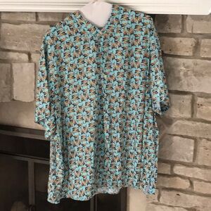 Tommy Bahama Blue and Orange Short Sleeve Tee